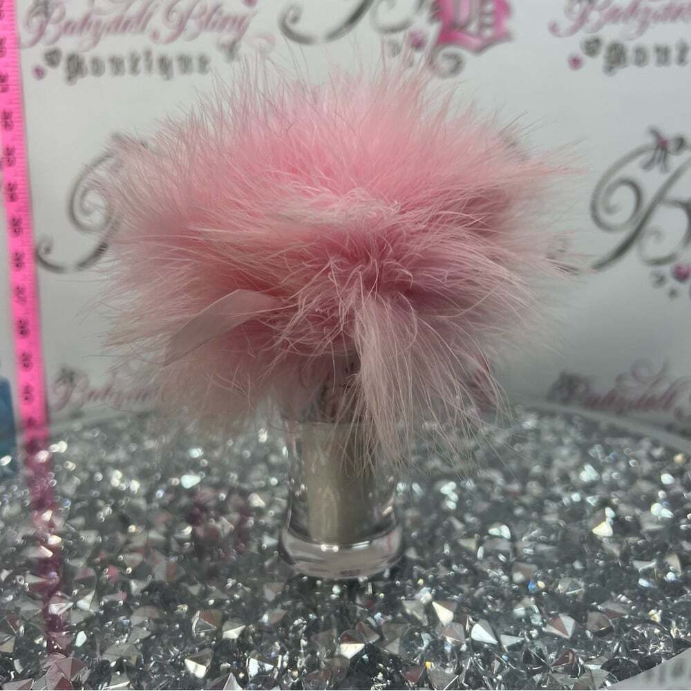 Victoria's Secret ooh la la sparkly powder y2k Pink Fluffy Marabou Powder Brush
